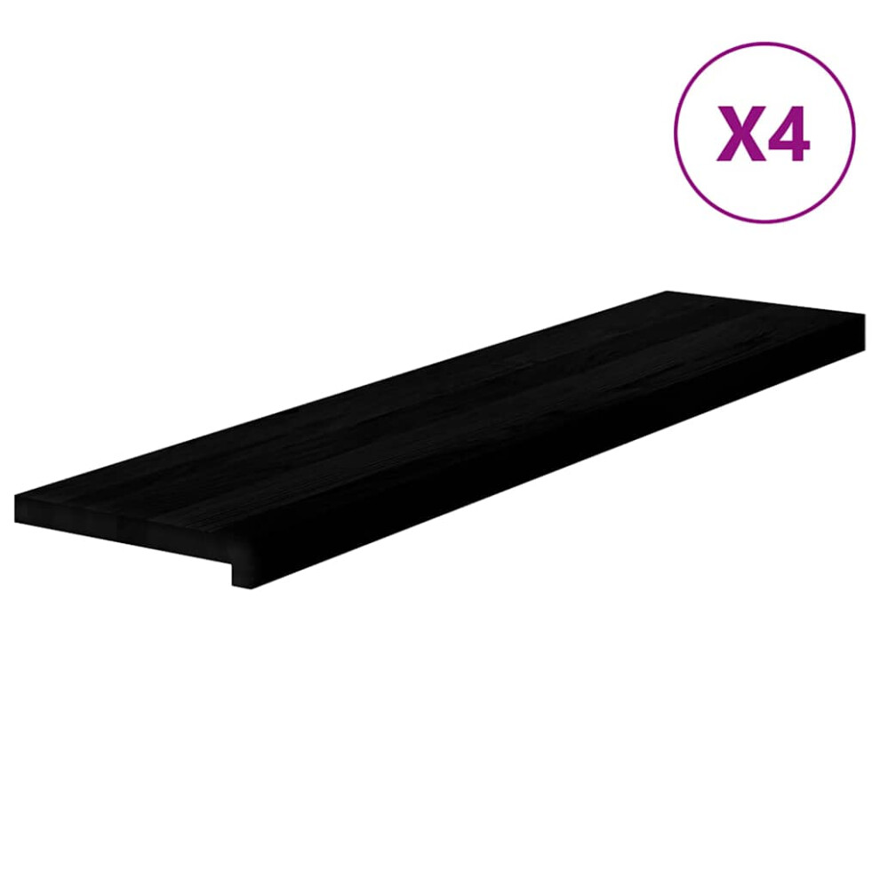 Vidaxl (Dark Brown, 110 X 25 X 2 Cm/ 4 Pcs) Stair Treadss Step Mat Door Mat Tread Mat Untreated Solid Wood Oak