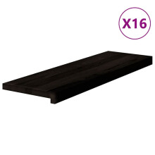 (dark brown, 80 x 25 x 2 cm/ 16 pcs) vidaXL Stair Treadss Step Mat Door Mat Tread Mat Untreated Solid Wood Oak