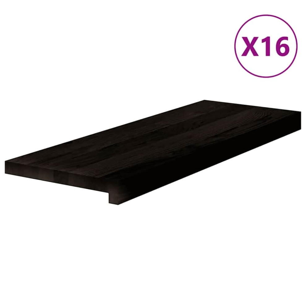 (dark brown, 70 x 25 x 2 cm/ 16 pcs) vidaXL Stair Treadss Step Mat Door Mat Tread Mat Untreated Solid Wood Oak