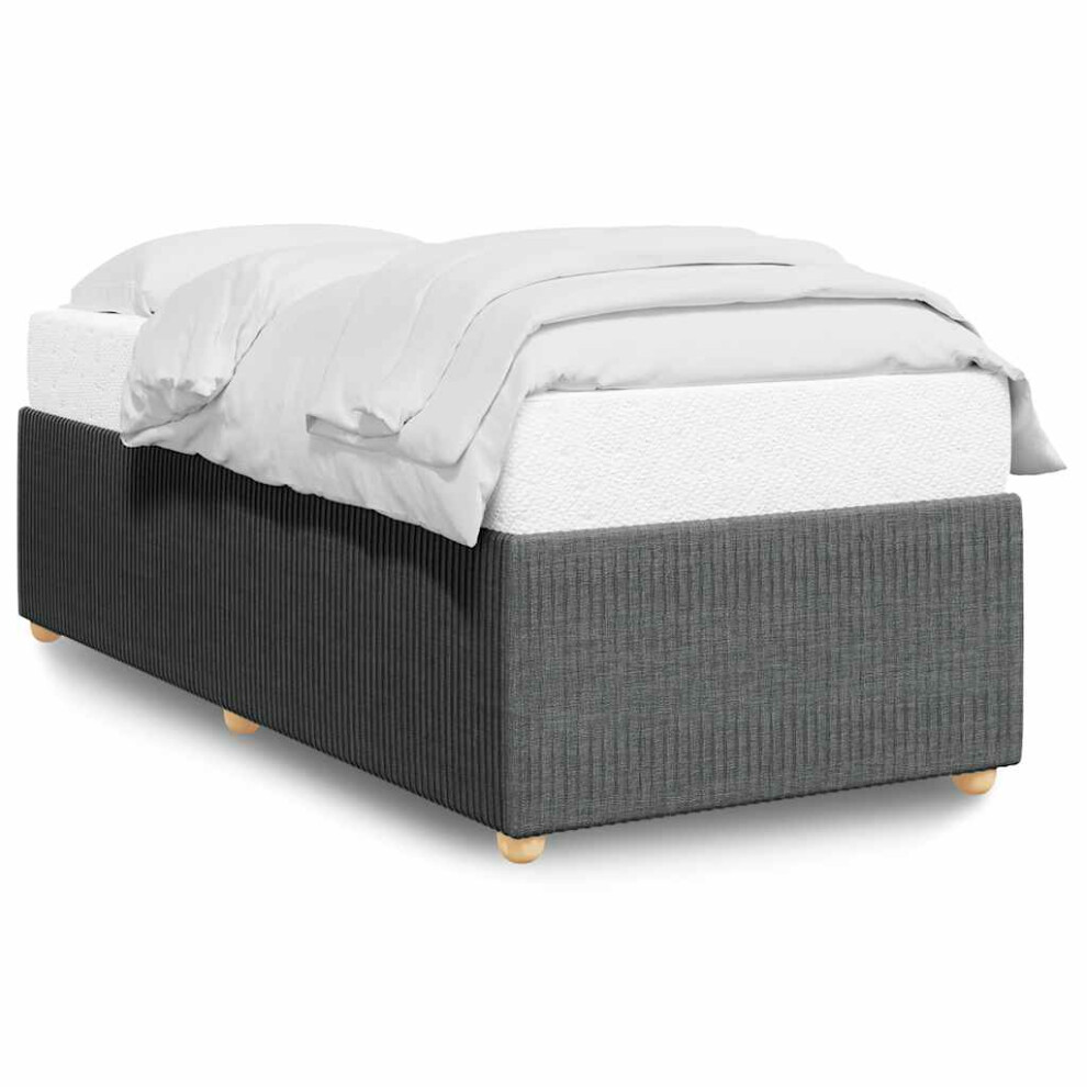 Vidaxl (Dark Grey, Single) Bed Frame Bed Base Bedroom Mattress Foundation Home Bedstead Fabric