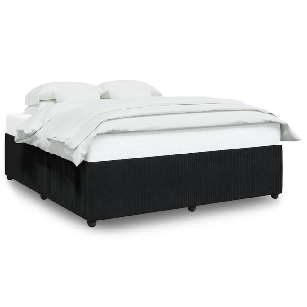 Vidaxl (Black, 6Ft Super King Size) Bed Frame Bed Base Bedroom Mattress Foundation Home Bedstead Velvet