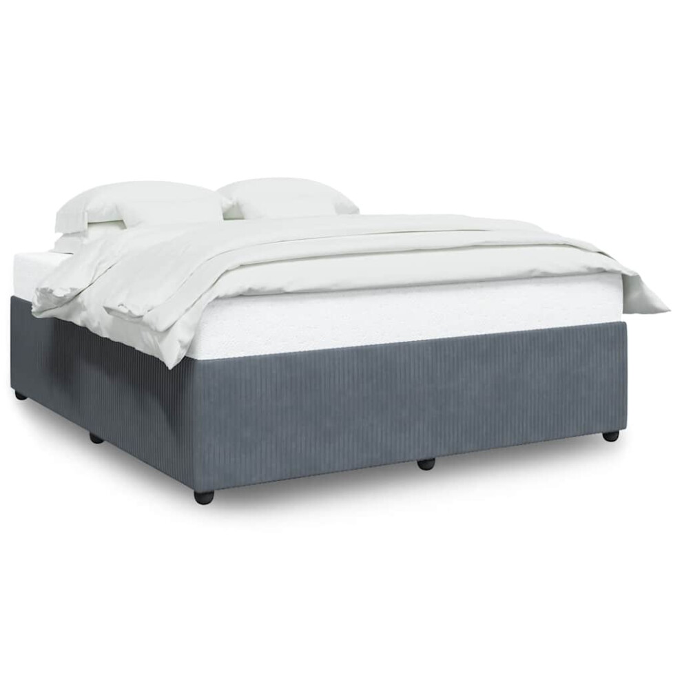Vidaxl (Dark Grey, 6Ft Super King Size) Bed Frame Bed Base Bedroom Mattress Foundation Home Bedstead Velvet