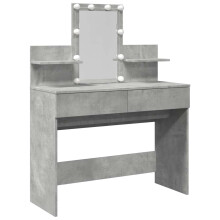 (concrete grey) vidaXL Dressing Table with LED Cosmetic Table Vanity Makeup Table Grey Sonoma