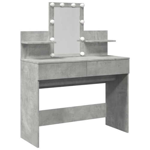 VidaXL (concrete grey) vidaXL Dressing Table with LED Cosmetic Table Vanity Makeup Table Grey Sonoma