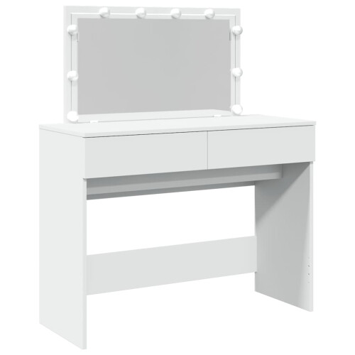 VidaXL (white) vidaXL Dressing Table with LED Cosmetic Table Vanity Makeup Table Brown Oak