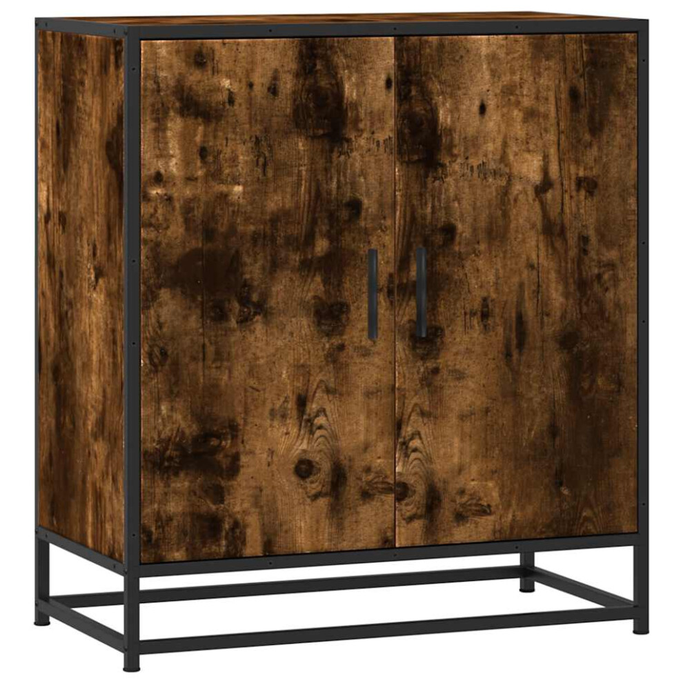 Vidaxl Sideboard Smoked Oak 68X35x76 Cm Engineered Wood And Metal