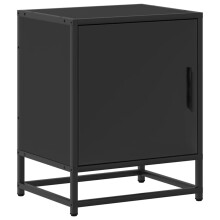 (black, 1 pcs) vidaXL Bedside Cabinets 2 pcs Black 40x31x50 cm Engineered Wood and Metal