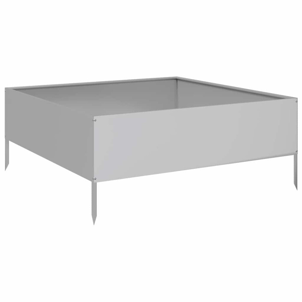vidaXL Garden Raised Bed Outdoor Planter Pot Patio Flower Box Galvanised Steel
