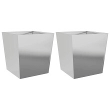 vidaXL Pflanzkübel 2 Stk. 50x50x50 cm Verzinkter Stahl
