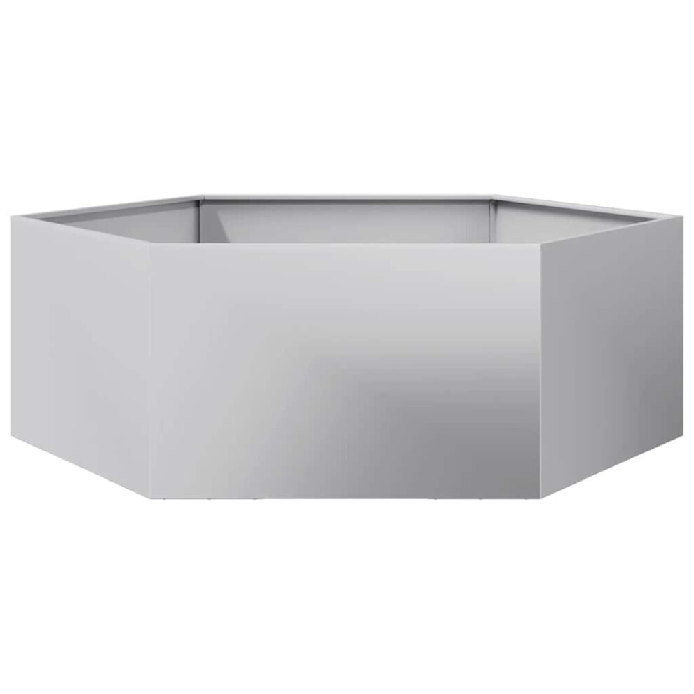 Vidaxl Garden Planter Outdoor Flower Pot Planter Pot Hexagon Galvanized Steel