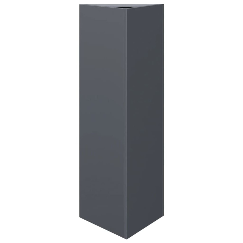 Vidaxl (Anthracite, 30 X 26 X 75 Cm/ 1 Pcs) Garden Planters Outdoor Flower Pot Patio Planter Box Triangular Steel