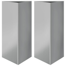 vidaXL Garden Planters Flower Pot Planter 2 pcs Triangular Galvanized Steel