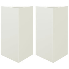 (white, 50 x 43 x 75 cm/ 2 pcs) vidaXL Garden Planters Outdoor Flower Pot Patio Planter Box Triangular Steel
