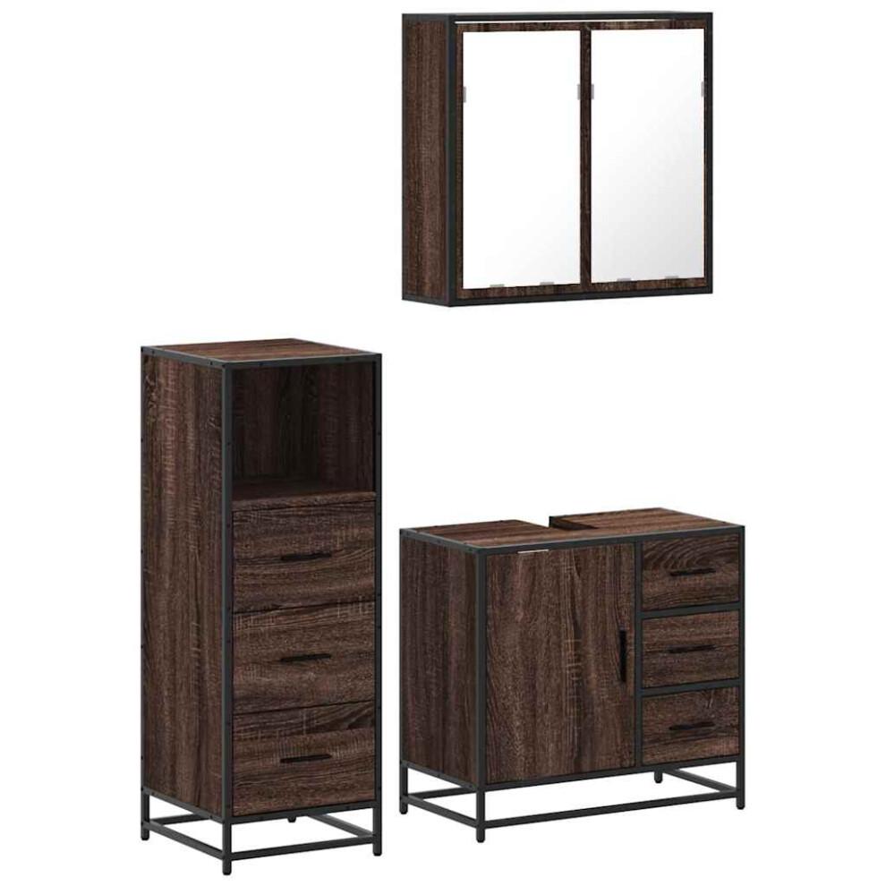 (brown oak) vidaXL 3 Piece Bathroom Furniture Set Grey Sonoma Engineered Wood-image-OPC-PFW7S2Z-NEW