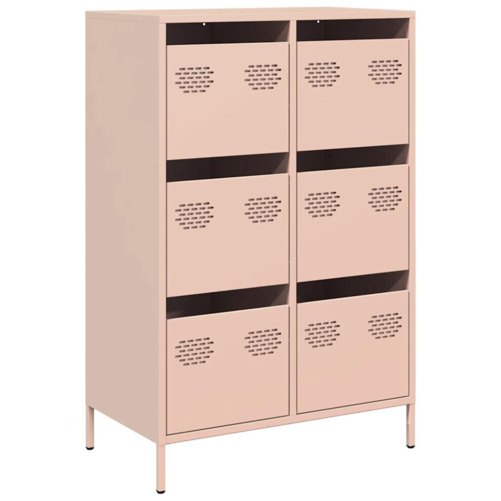 Vidaxl Highboard 68X39x101.5 Cm Steel Book Cabinet Modern Book Cabinet Pink