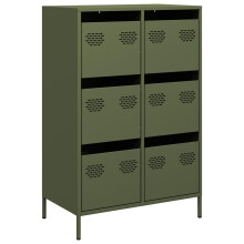 vidaXL Highboard Olive Green 68x39x101.5 cm Steel book cabinet