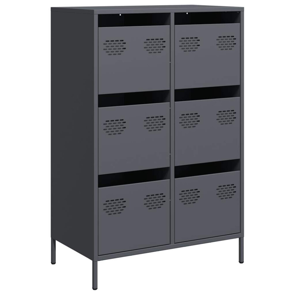 Vidaxl Highboard Anthracite 68X39x101.5 Cm Steel Book Cabinet