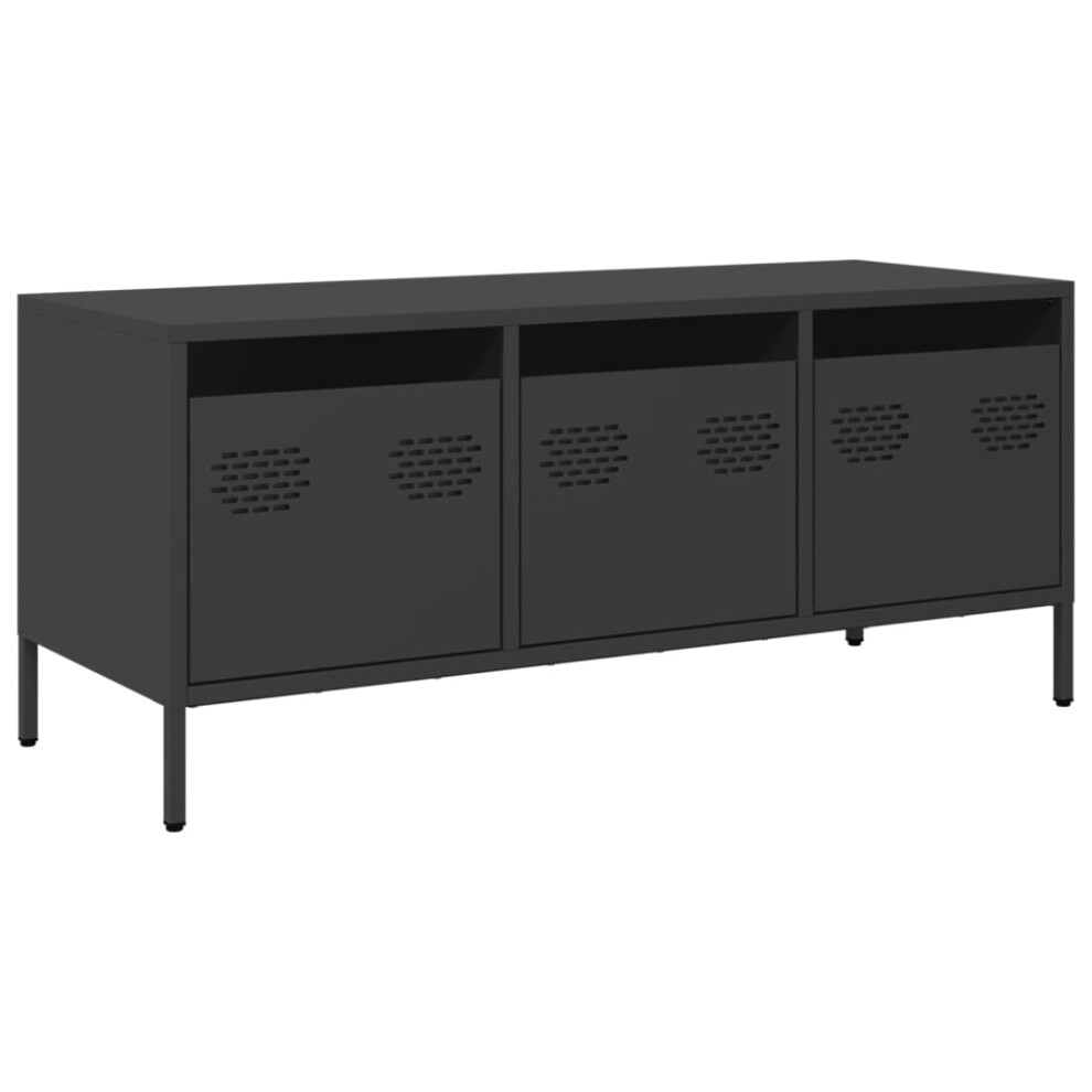 Vidaxl (Black, 101.5 X 39 X 43.5 Cm) Tv Cabinet Tv Stand Media Hifi Cabinet Tv Unit Cold-Rolled Steel