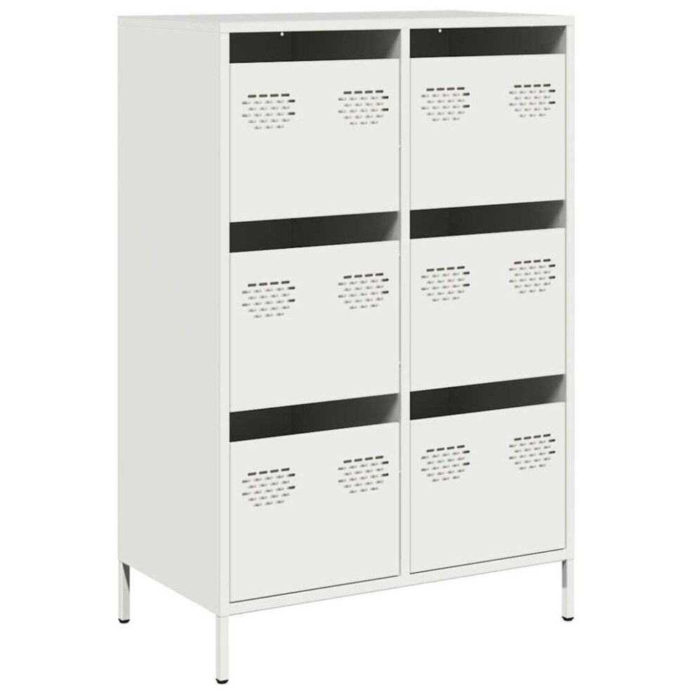 New Vidaxl Highboard 68X39x101.5 Cm Steel Book Cabinet Modern Book Cabinet White 851225