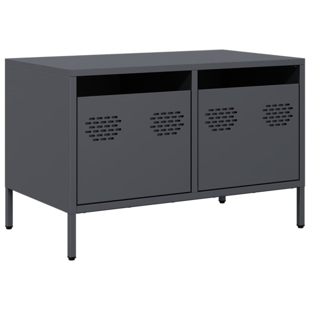 Vidaxl Tv Cabinet Tv Stand Entertainment Centre Anthracite Cold-Rolled Steel