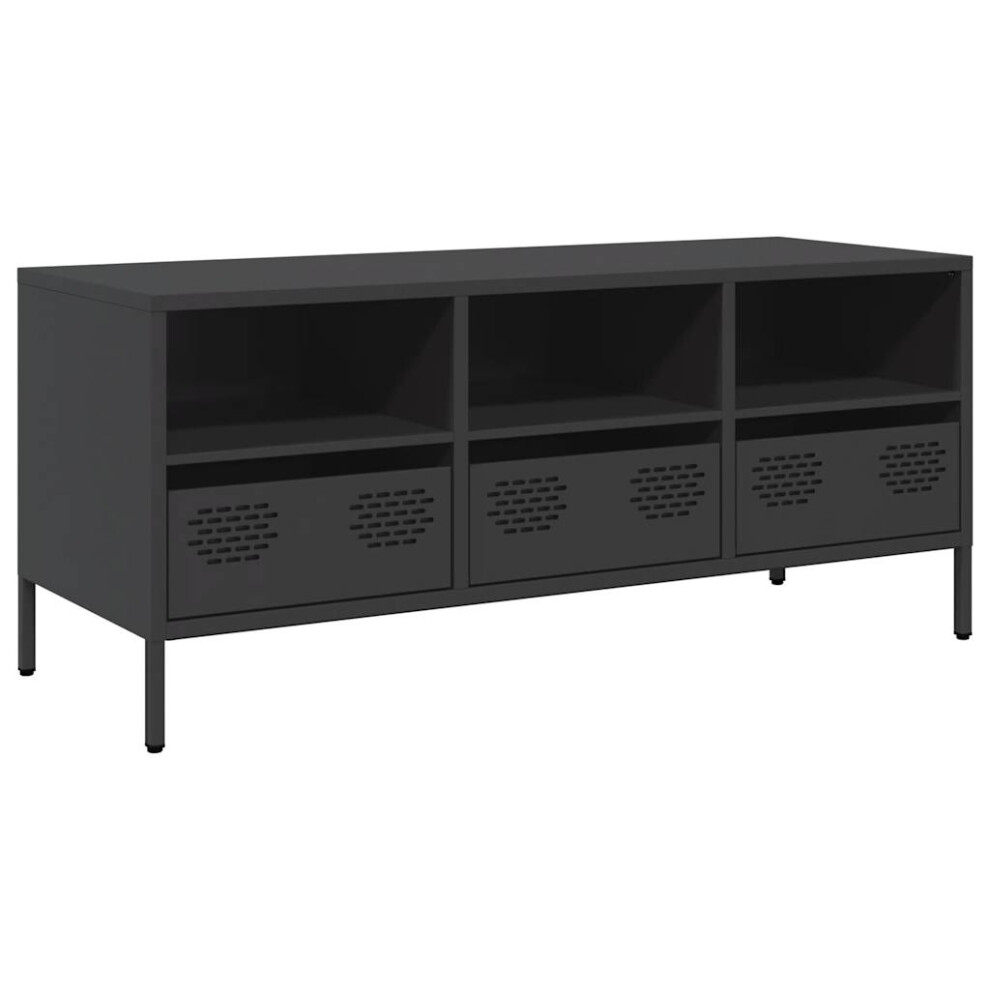 Vidaxl Tv Cabinet Black 101.5X39x43.5 Cm Cold-Rolled Steel Tv Stand