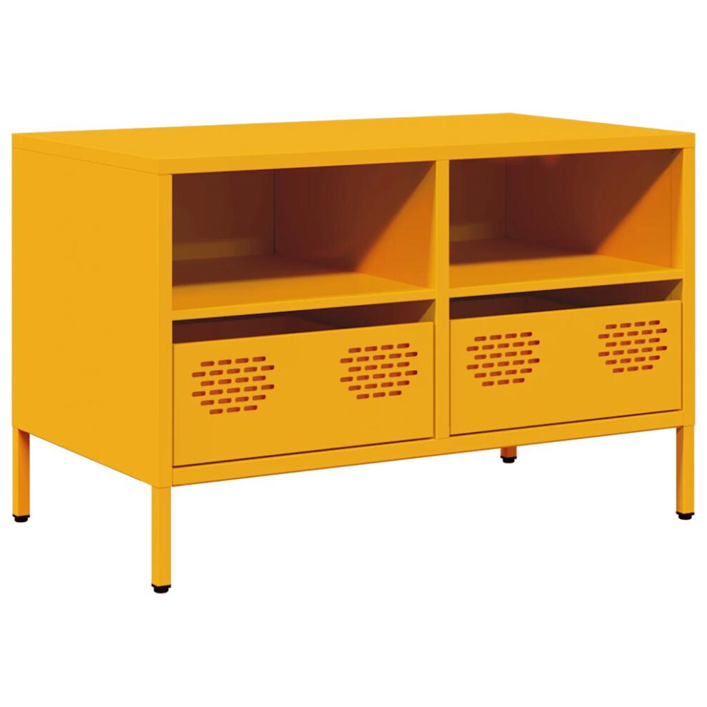 Vidaxl (Mustard Yellow, 68 X 39 X 43.5 Cm) Tv Cabinet Tv Stand Tv Unit Entertainment Centre Cold-Rolled Steel