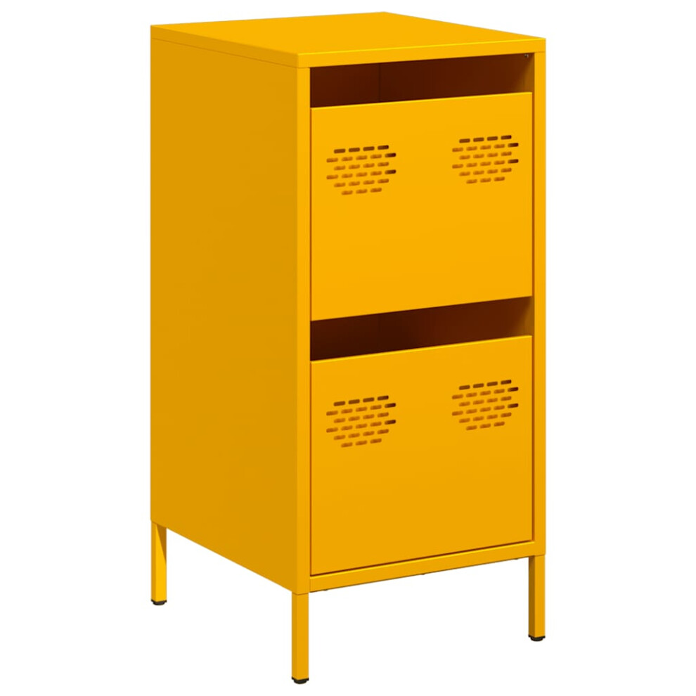 Vidaxl Sideboard Mustard Yellow 35X39x73.5 Cm Cold-Rolled Steel