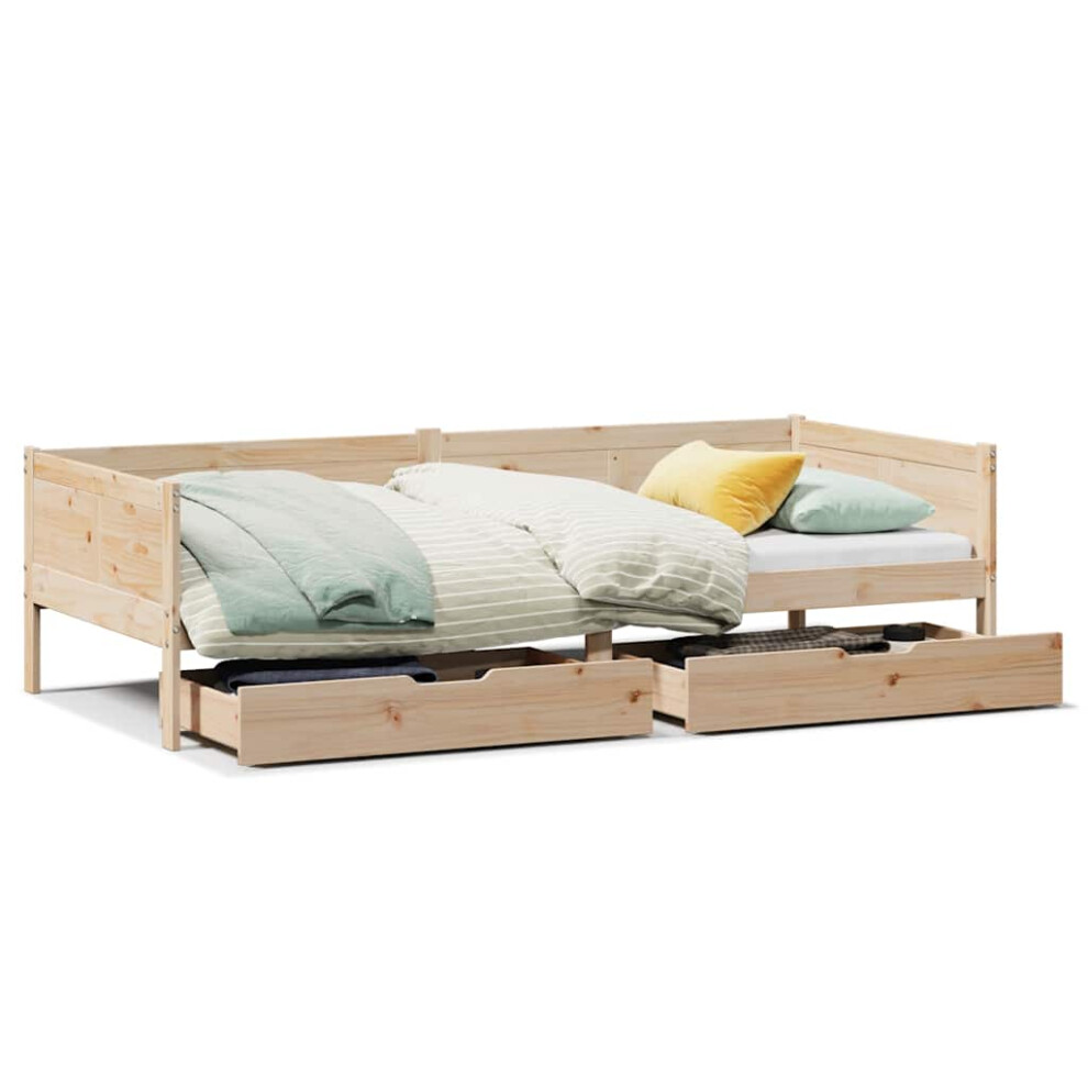 vidaXL Daybed with Drawers Sofa Bed Guest Bed Couch 80x200 cm Solid Wood Pine