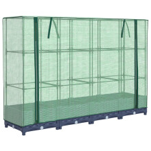 (blue grey, 160 x 40 x 123 cm) vidaXL Raised Bed with Greenhouse Cover Plant Box Garden Planter Rattan Look