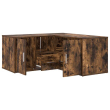 (smoked oak) vidaXL Corner Cabinet Corner Shelf Unit Bookcase Engineered Wood