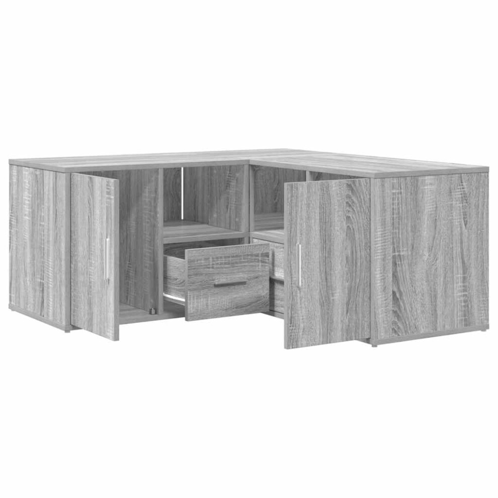 Vidaxl (Grey Sonoma) Corner Cabinet Corner Shelf Unit Bookcase Engineered Wood