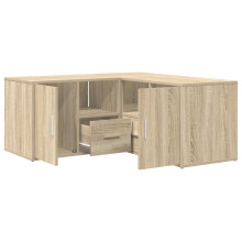 (sonoma oak) vidaXL Corner Cabinet Corner Shelf Unit Bookcase Engineered Wood