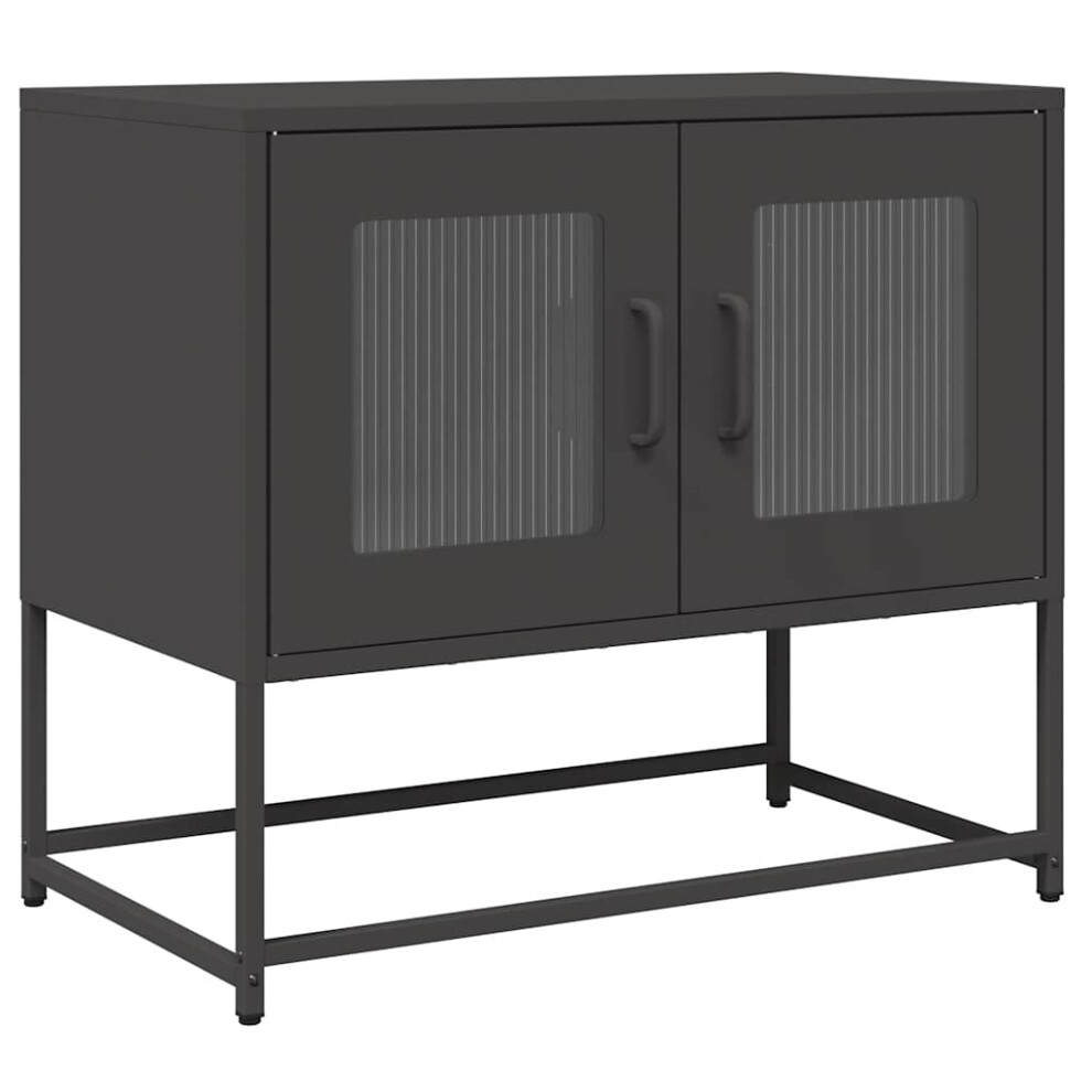 Vidaxl (Black, 68 Cm) Tv Cabinet White 68X39x60.5 Cm Cold-Rolled Steel Tv Stand Tv Sideboard