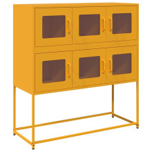 (mustard yellow) vidaXL Sideboard White 100.5x39x107 cm Cold-rolled Steel storage cabinet