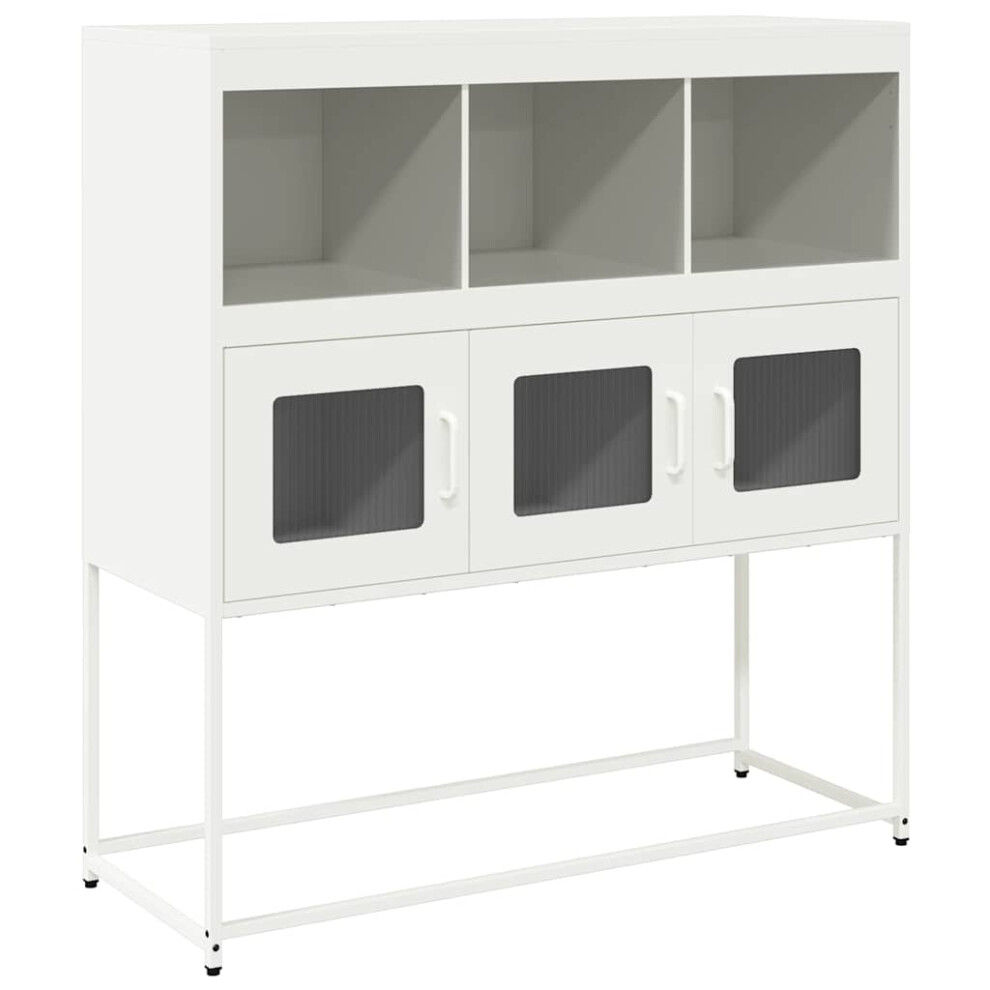 Vidaxl (White) Sideboard Mustard Yellow 100.5X39x107 Cm Cold-Rolled Steel