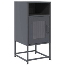 (anthracite) vidaXL Bedside Cabinet Black 36x39x78 cm Cold-rolled Steel bedside table