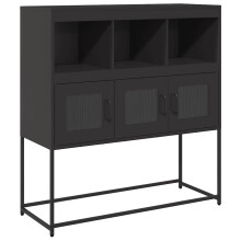 (black) vidaXL Sideboard Mustard Yellow 100.5x39x107 cm Cold-rolled Steel