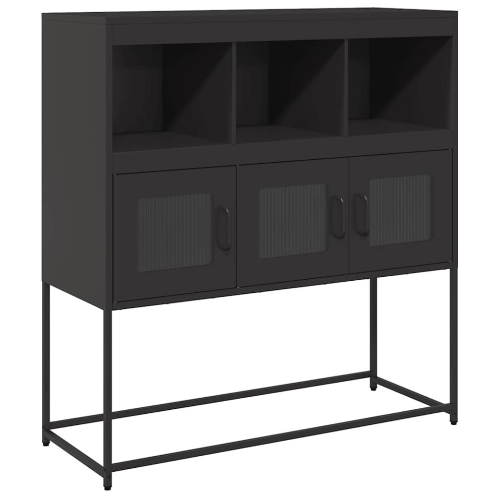 Vidaxl (Black) Sideboard Mustard Yellow 100.5X39x107 Cm Cold-Rolled Steel