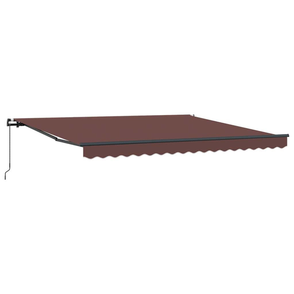 Vidaxl (, 400 X 300 Cm) Manual Retractable Awning Outdoor Patio Awning Sunshade Garden Canopy Brown