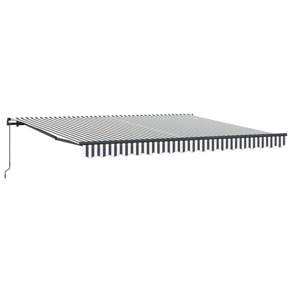 Vidaxl ( And 400 X 300 Cm) Manual Retractable Awning Outdoor Patio Awning Sunshade Garden Canopy Anthracite/White
