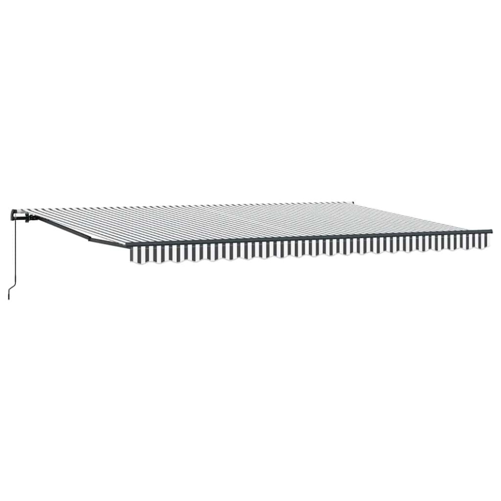 Vidaxl ( And 500 X 300 Cm) Manual Retractable Awning Outdoor Patio Awning Sunshade Garden Canopy Anthracite/White