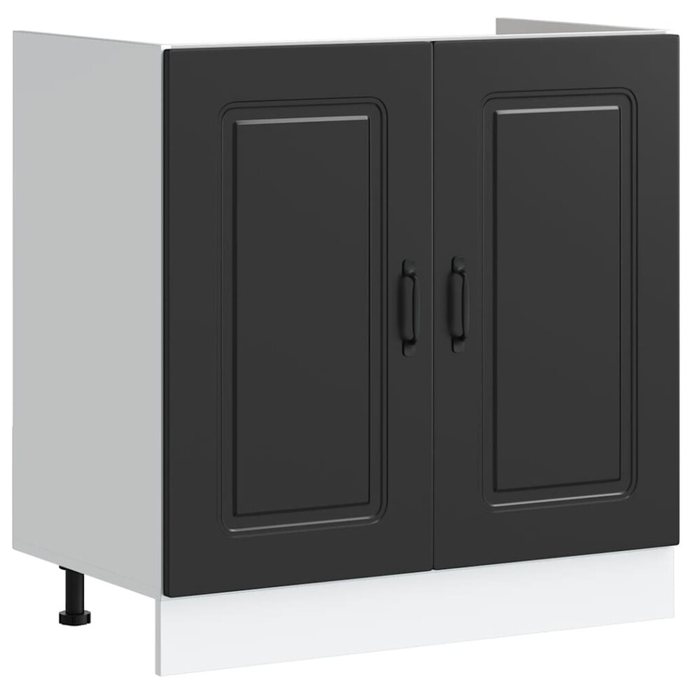 Vidaxl Sink Base Cabinet Kalmar 80X46x81.5 Cm Engineered Wood Black