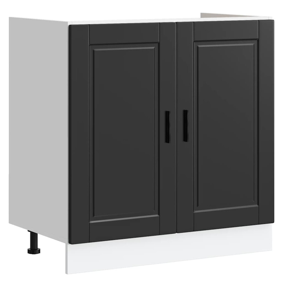 Vidaxl Sink Base Cabinet "Porto" Black 80X46x81.5 Cm Engineered Wood - Image 2