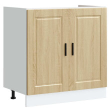 vidaXL Sink Base Cabinet "Porto" Sonoma Oak 80x46x81.5 cm Engineered Wood