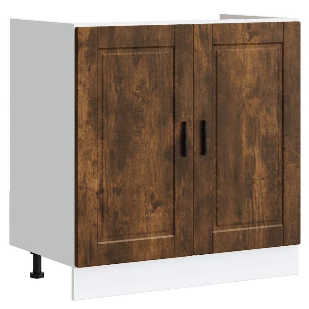 Vidaxl Sink Base Cabinetâ "Porto" Smoked Oak 80X46x81.5 Cmâ Engineered Wood