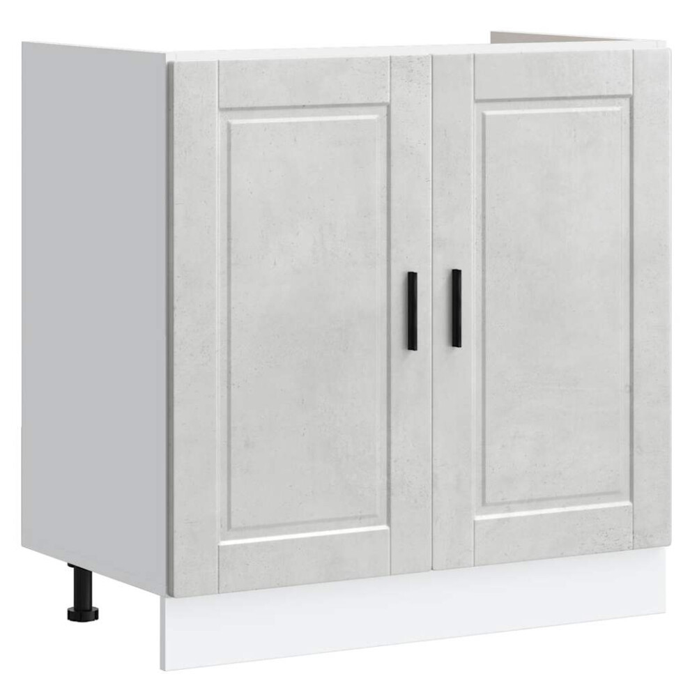 Vidaxl Sink Base Cabinet "Porto" Concrete Grey 80X46x81.5 Cm Engineered Wood
