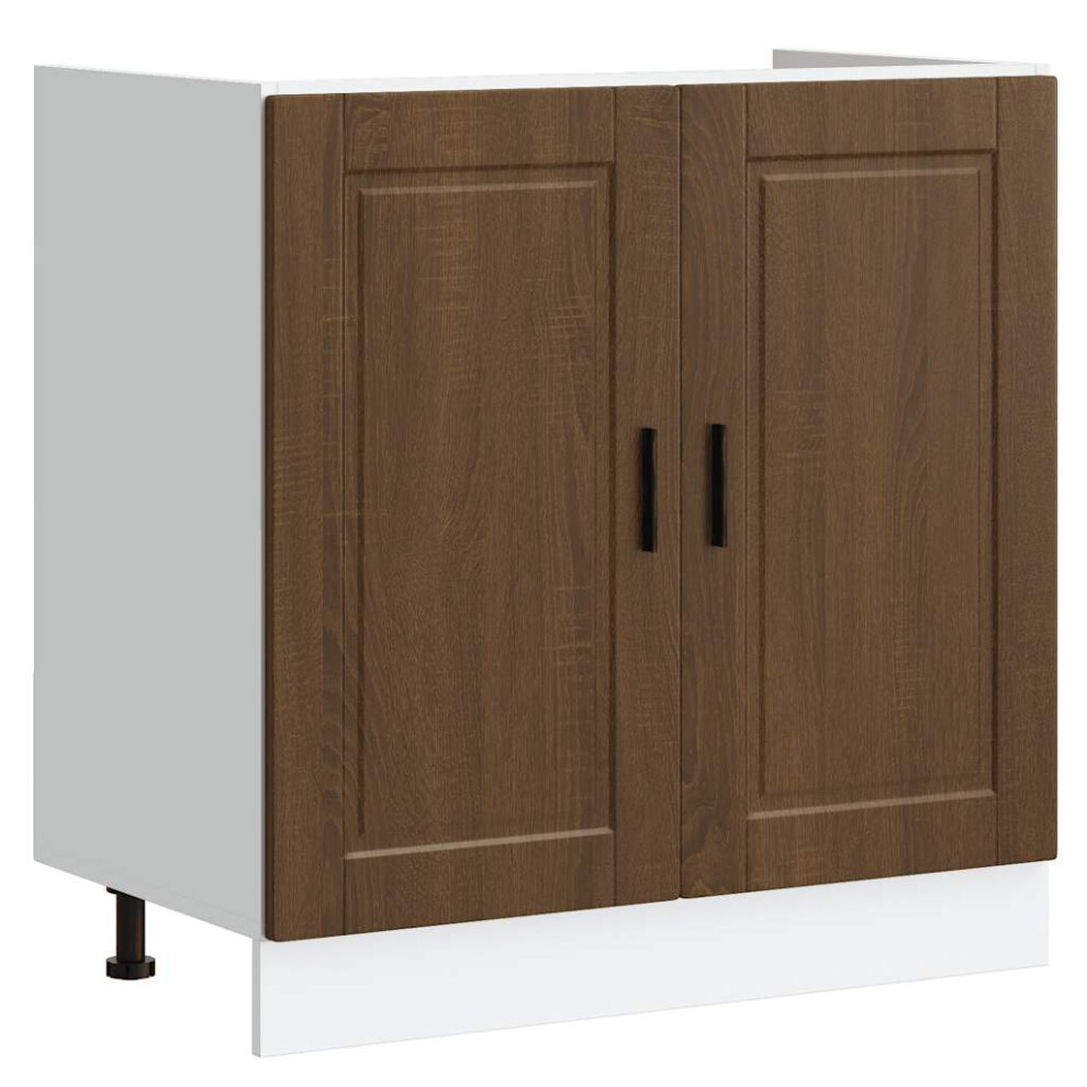 Vidaxl Sink Base Cabinet "Porto" Brown Oak 80X46x81.5 Cm Engineered Wood - Image 2