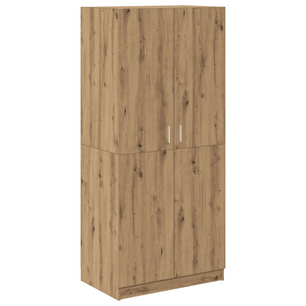 Vidaxl (Artisan Oak) Wardrobe Clothing Cabinet Hanger Clothes Organiser Unit Engineered Wood