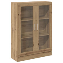 (artisan oak) vidaXL Vitrine Cabinet Book Stand Rack Cupboard Highboard Engineered Wood