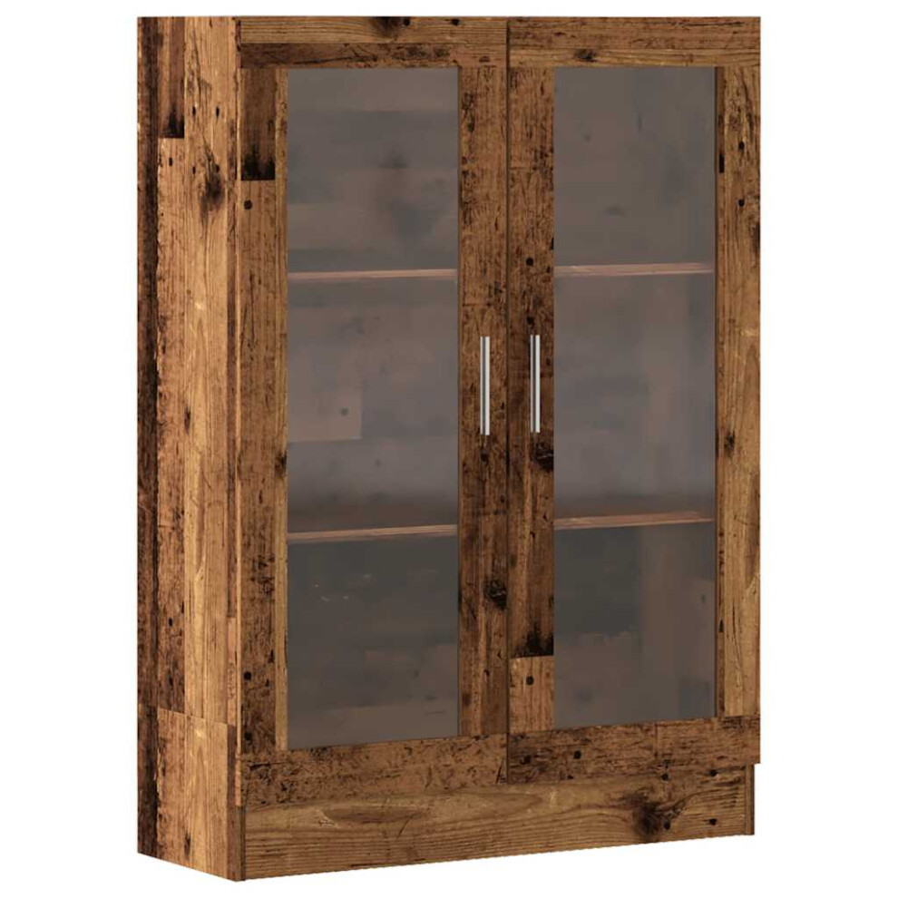Vidaxl (Old Wood) Vitrine Cabinet Book Stand Rack Cupboard Highboard Engineered Wood